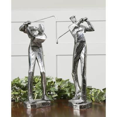 Uttermost Metallic Silvertone Practice Shot Figurines (Set of 2)