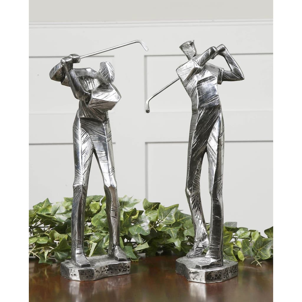Uttermost Metallic Silvertone Practice Shot Figurines (Set of 2)
