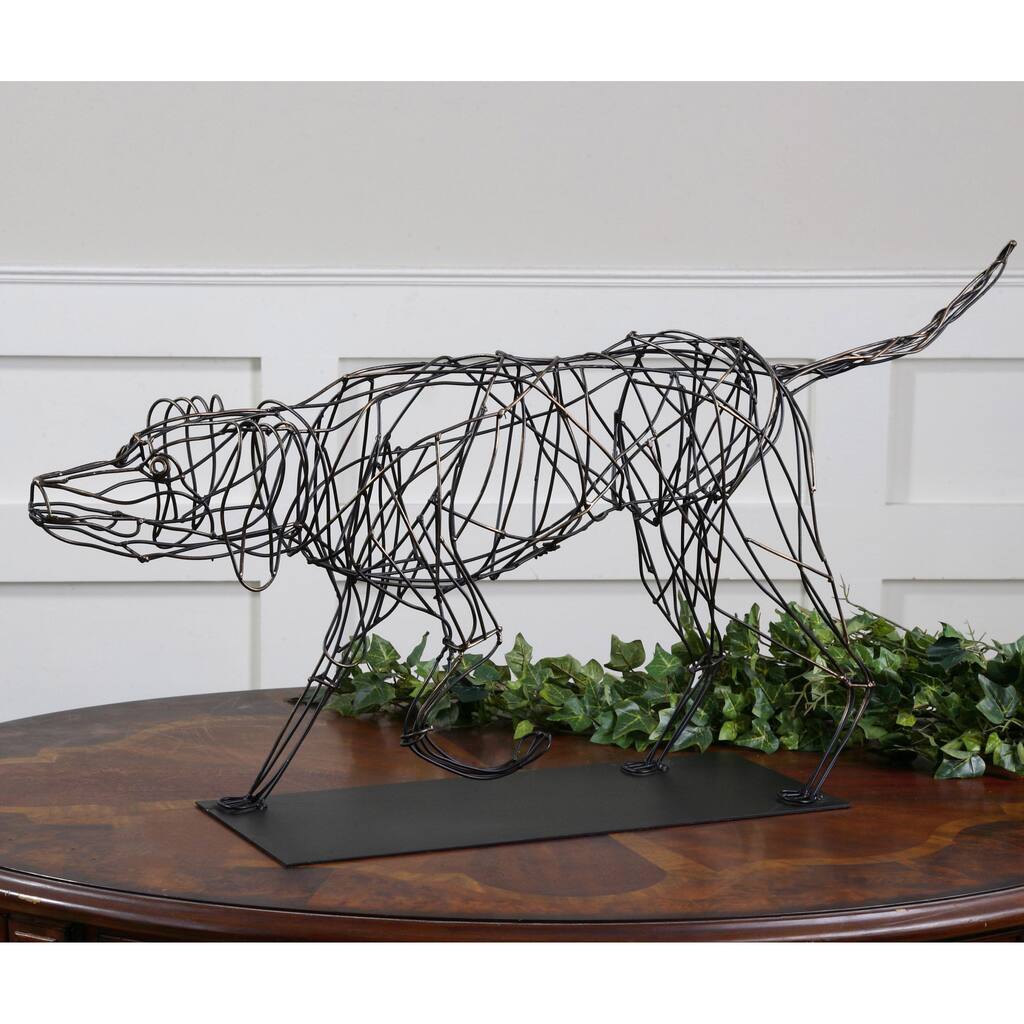 Uttermost Metal Hound Dog Statue