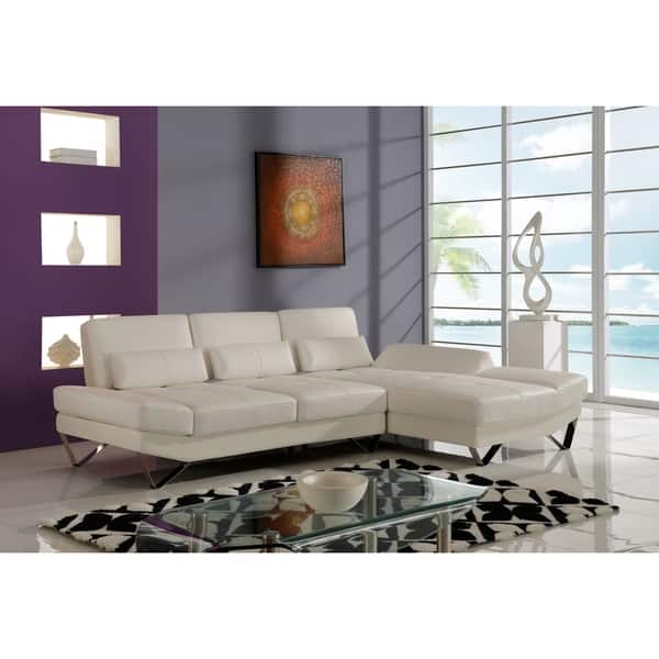 White Bonded Leather Sectional Bed Bath & Beyond 9091262