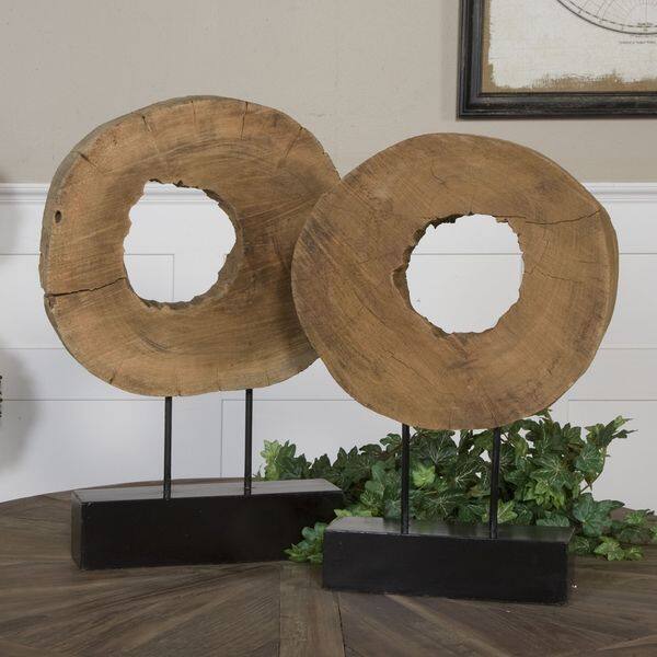 slide 1 of 1, Uttermost Ashlea Natural Mango Wood Sculptures (Set of 2)