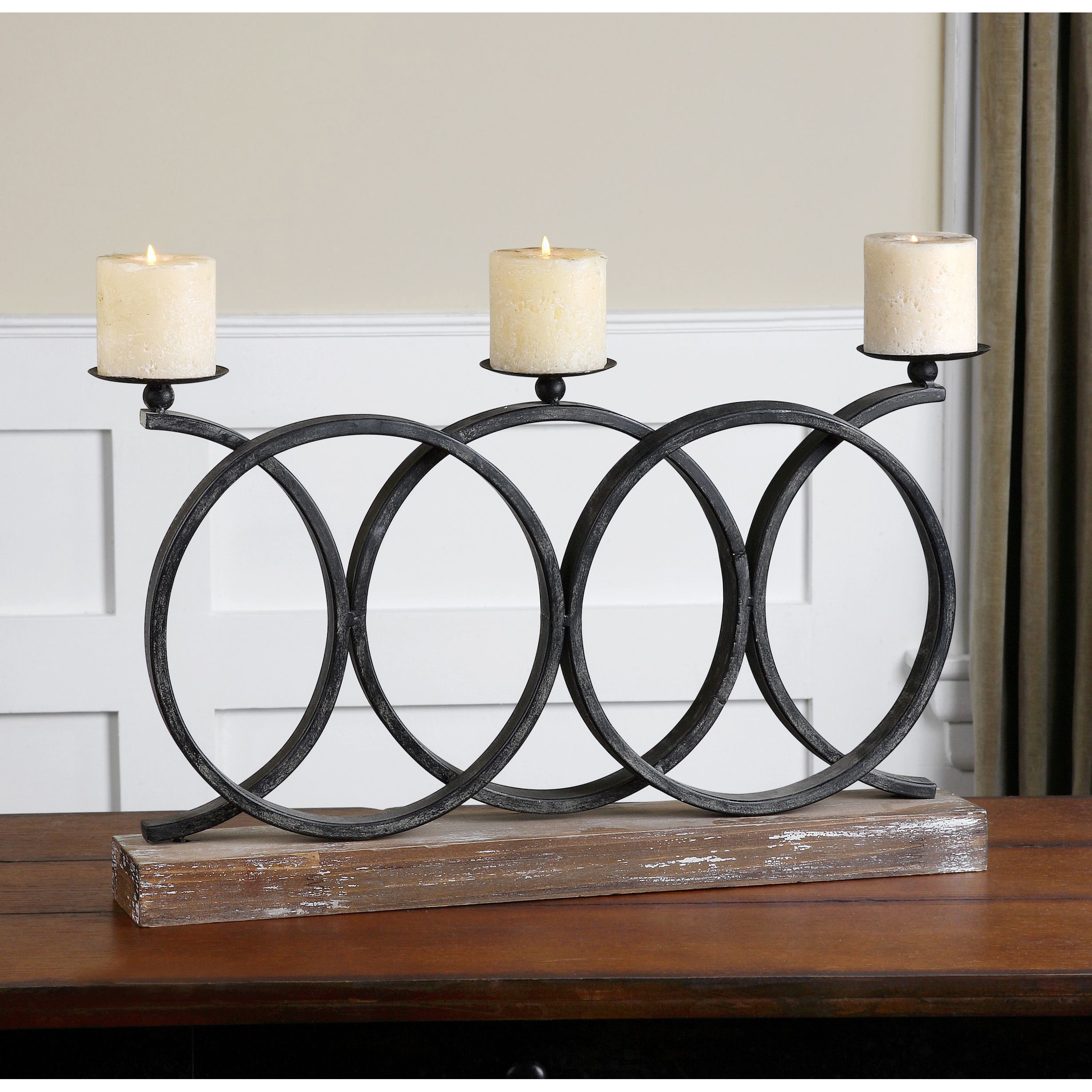 Kra Aged Iron Candelabra