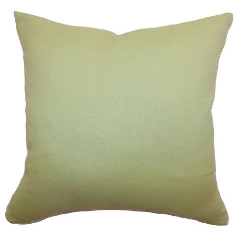 Xana Sprout Green Solid 18-inch Down Filled Throw Pillow