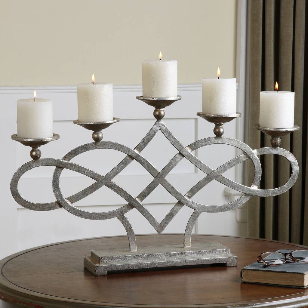 Uttermost Adala Silver Metal Candle Holder