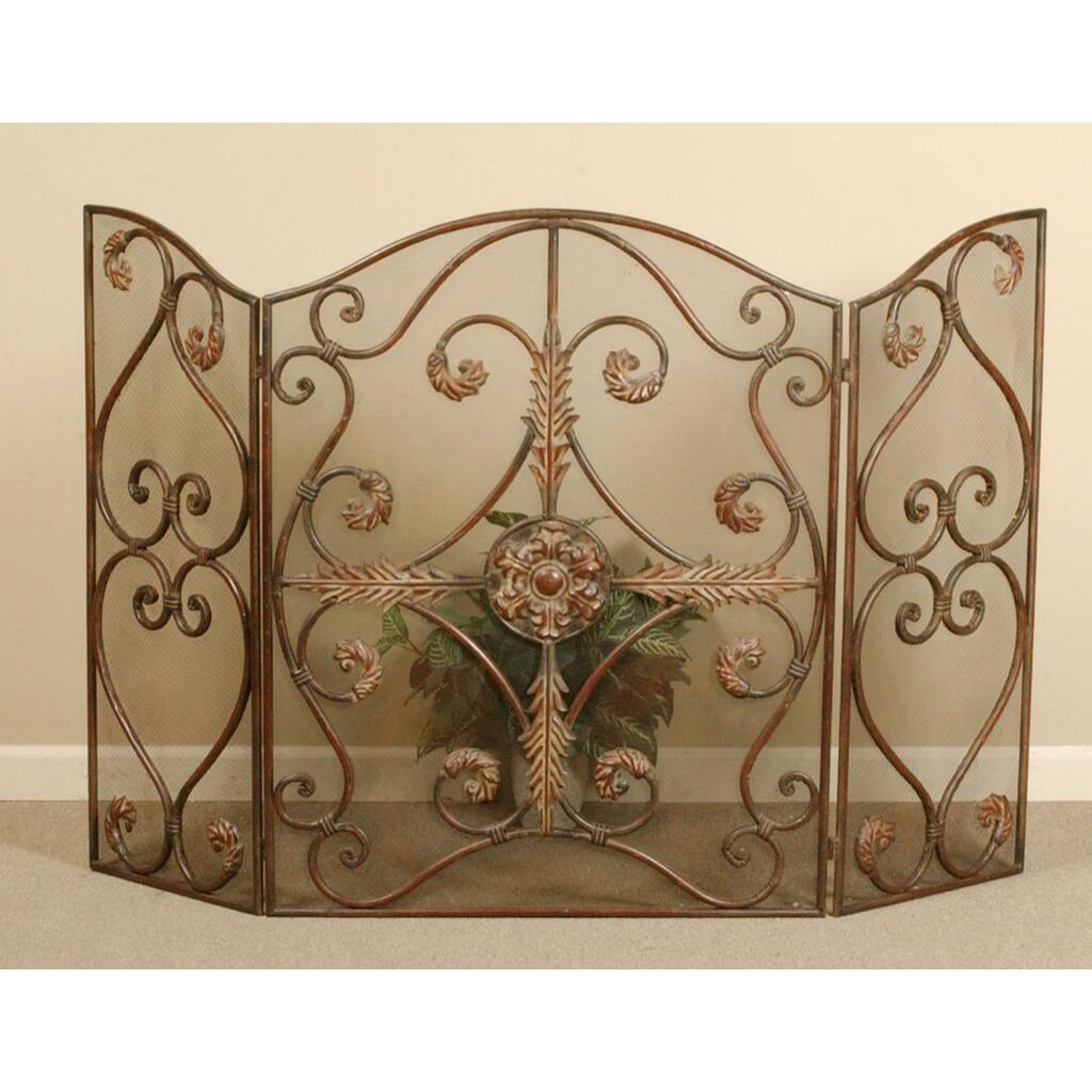 Uttermost Iron Jerrica Hand-forged Metal Fireplace Screen