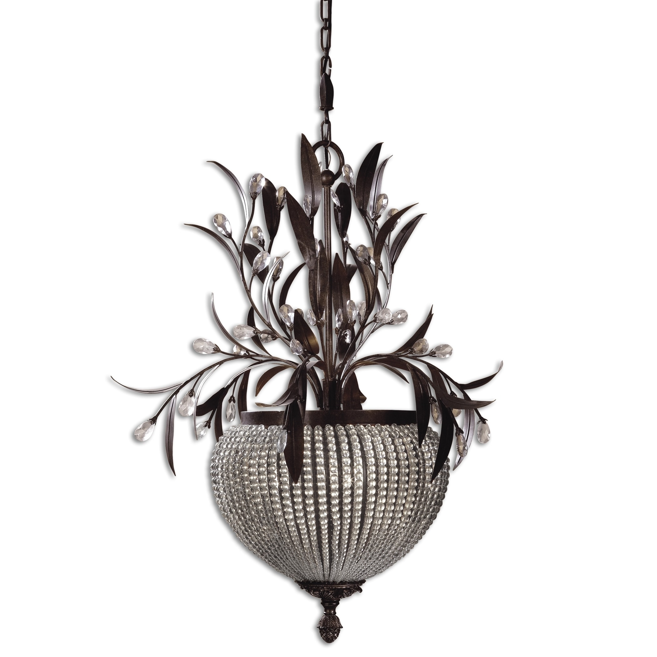 Uttermost Cristal De Lisbon 3-light Brass Chandelier (Cristal de Lisbon, 3-Lt Chandelier) - Chandeliers For Bedrooms by Overstock.com