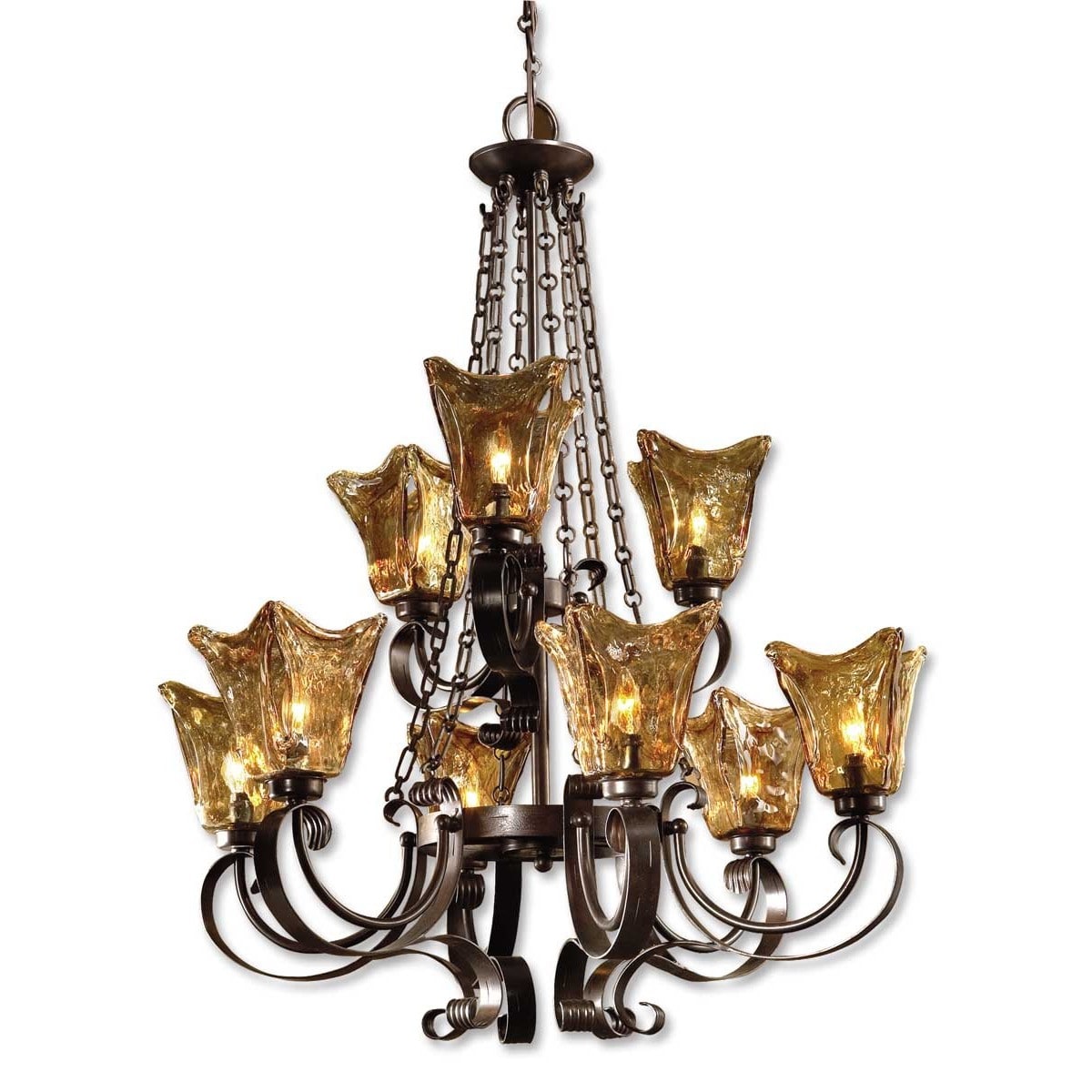 Vetraio 9 light Oil Rubbed Bronze Metal Chandelier