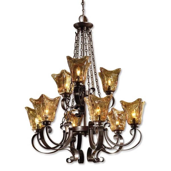 slide 1 of 1, Uttermost Vetraio 9-light Oil Rubbed Bronze Metal Chandelier