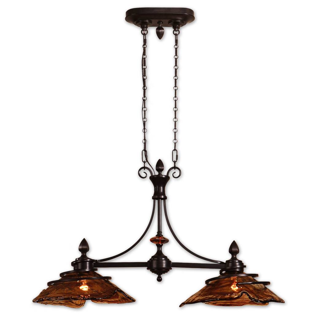 Uttermost Vitalia 2-light Metal, Glass and Resin Kitchen Island Lighting Fixture