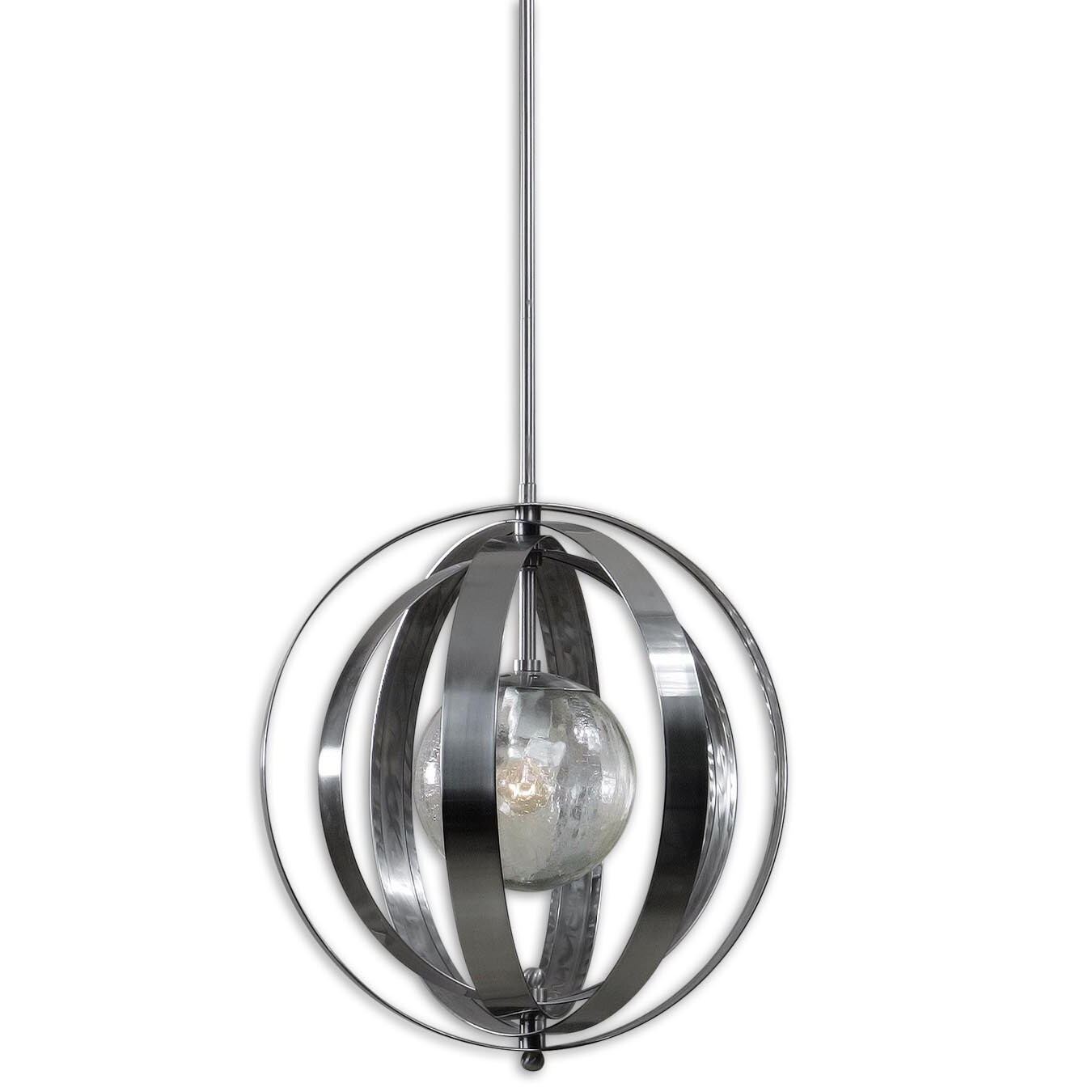 Trofarello Silver 1 light Pendant Metal Glass lighting Fixture