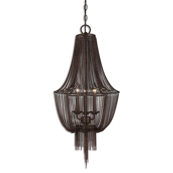 slide 2 of 2, Uttermost Lezzeno 3-light Metal Lighting Fixture Chandelier
