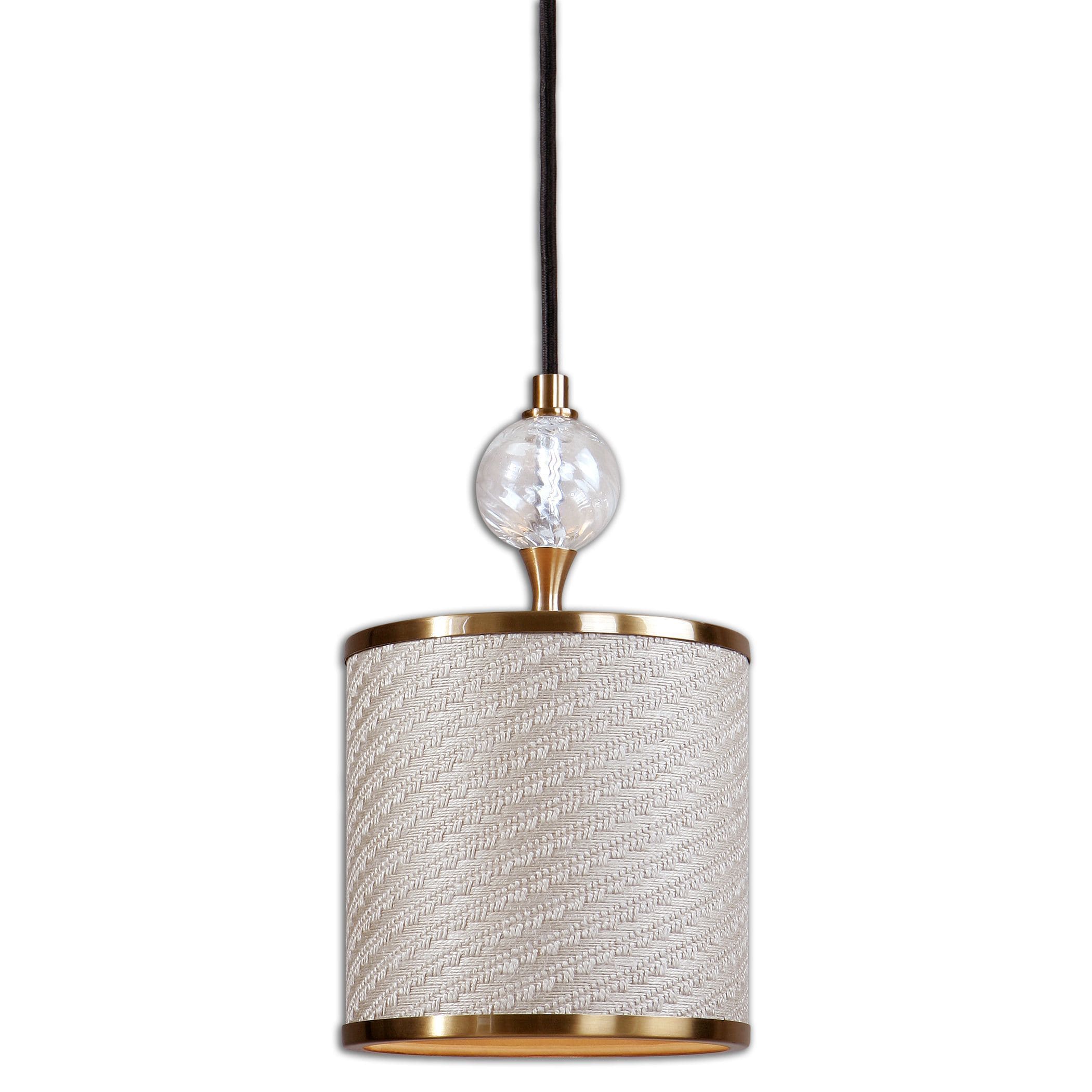 Dueville 1 light Mini Pendant Metal Glass Fabric lighting Fixture