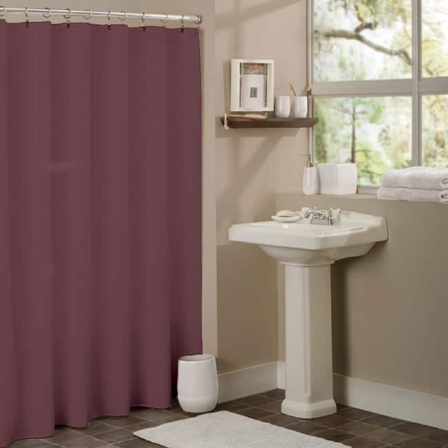Anti-mildew Vinyl Shower Curtain Liner - Burgundy
