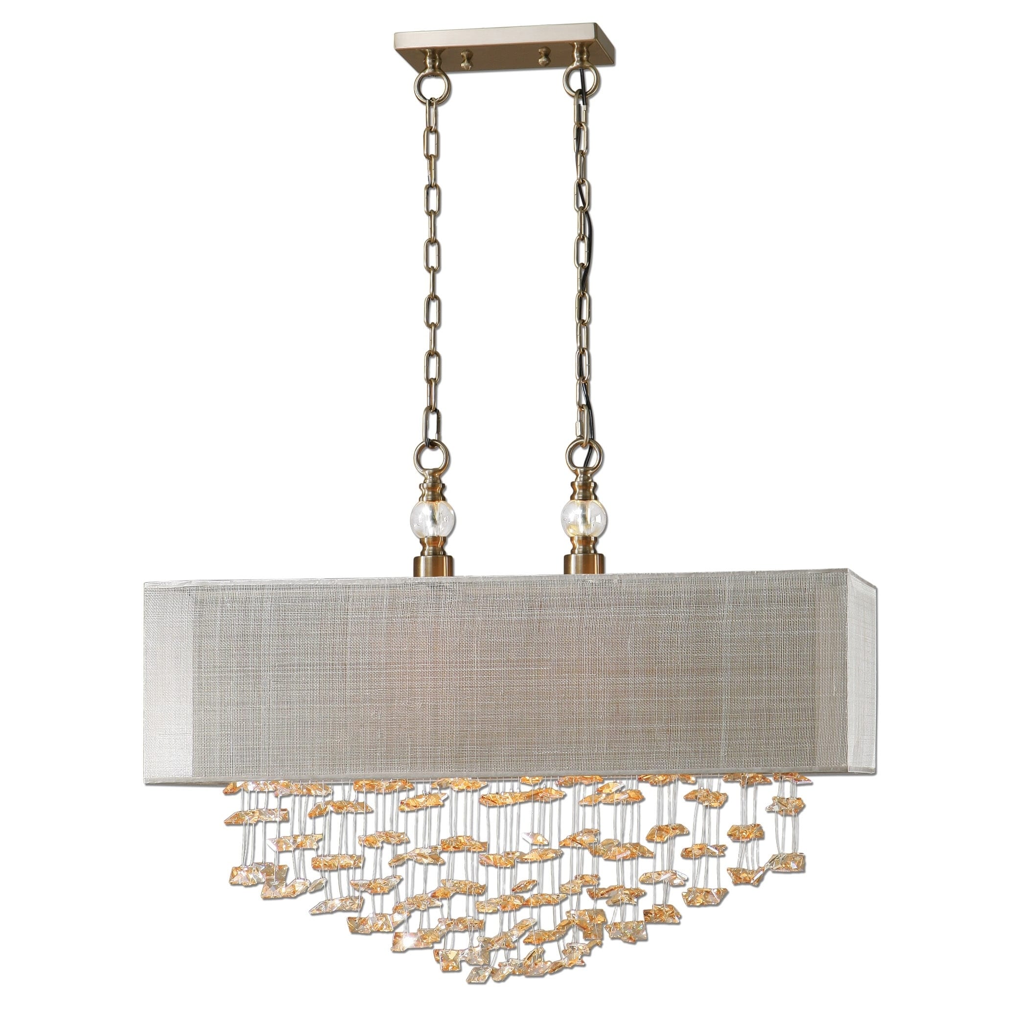 Santina 2 light Antiqued Brushed Brass Pendant