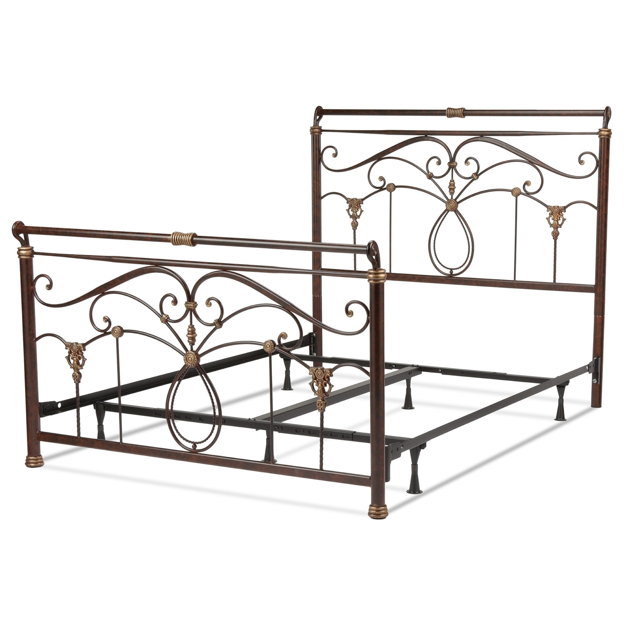 Fashion Bed Group Lucinda Queen size Steel Bed Brown Size Queen