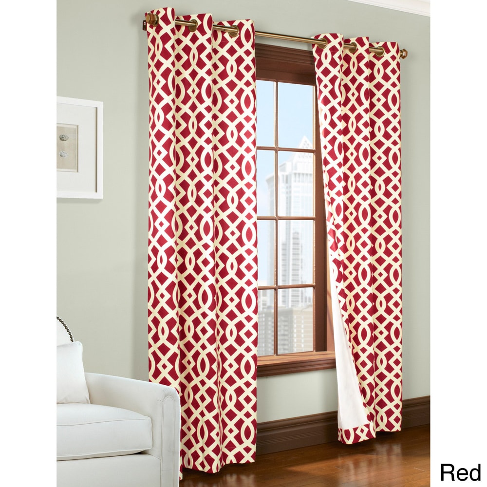 Trellis Printed Thermal Insulated Curtain Panel Pair