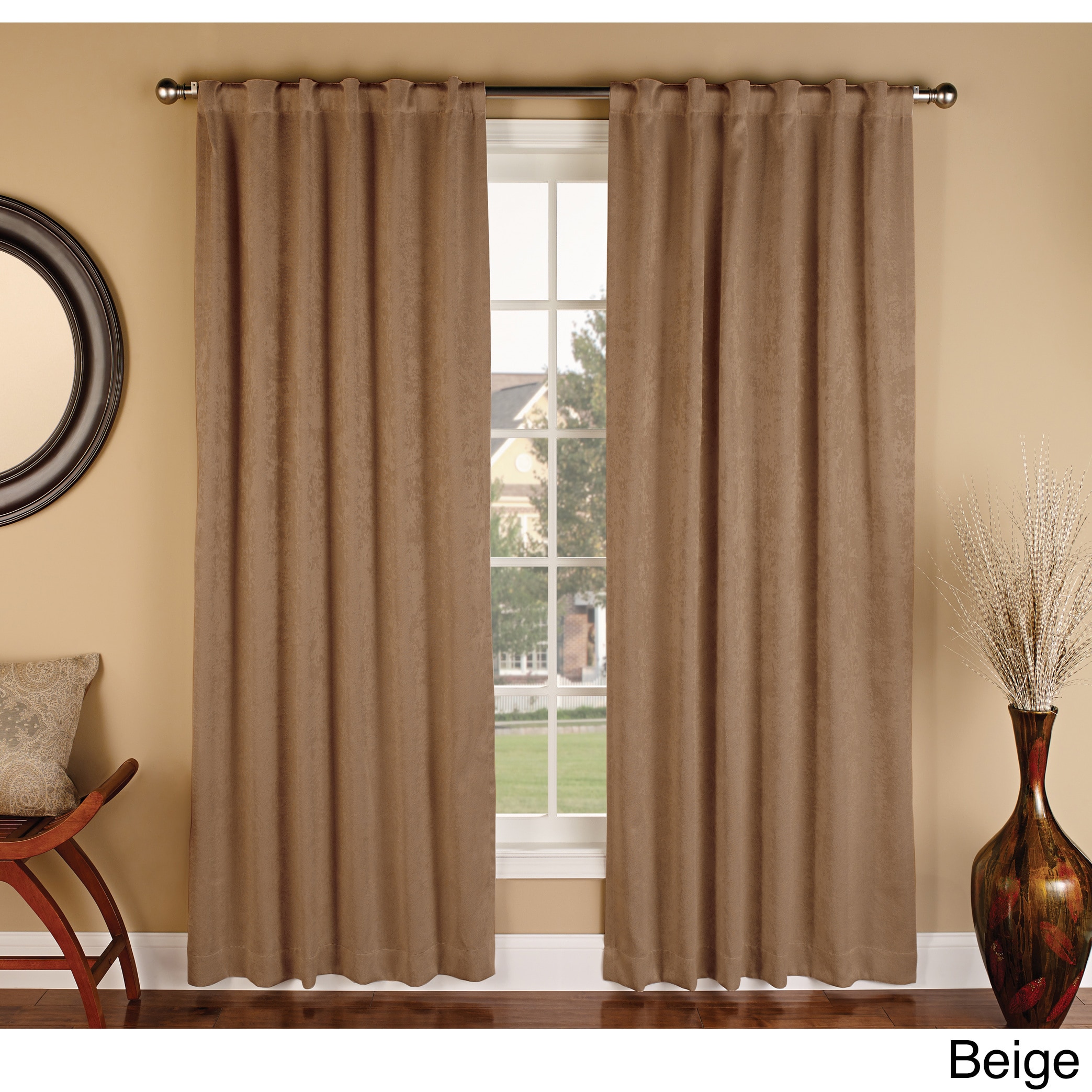 Amy Faux Suede Blackout Curtain Panel Pair