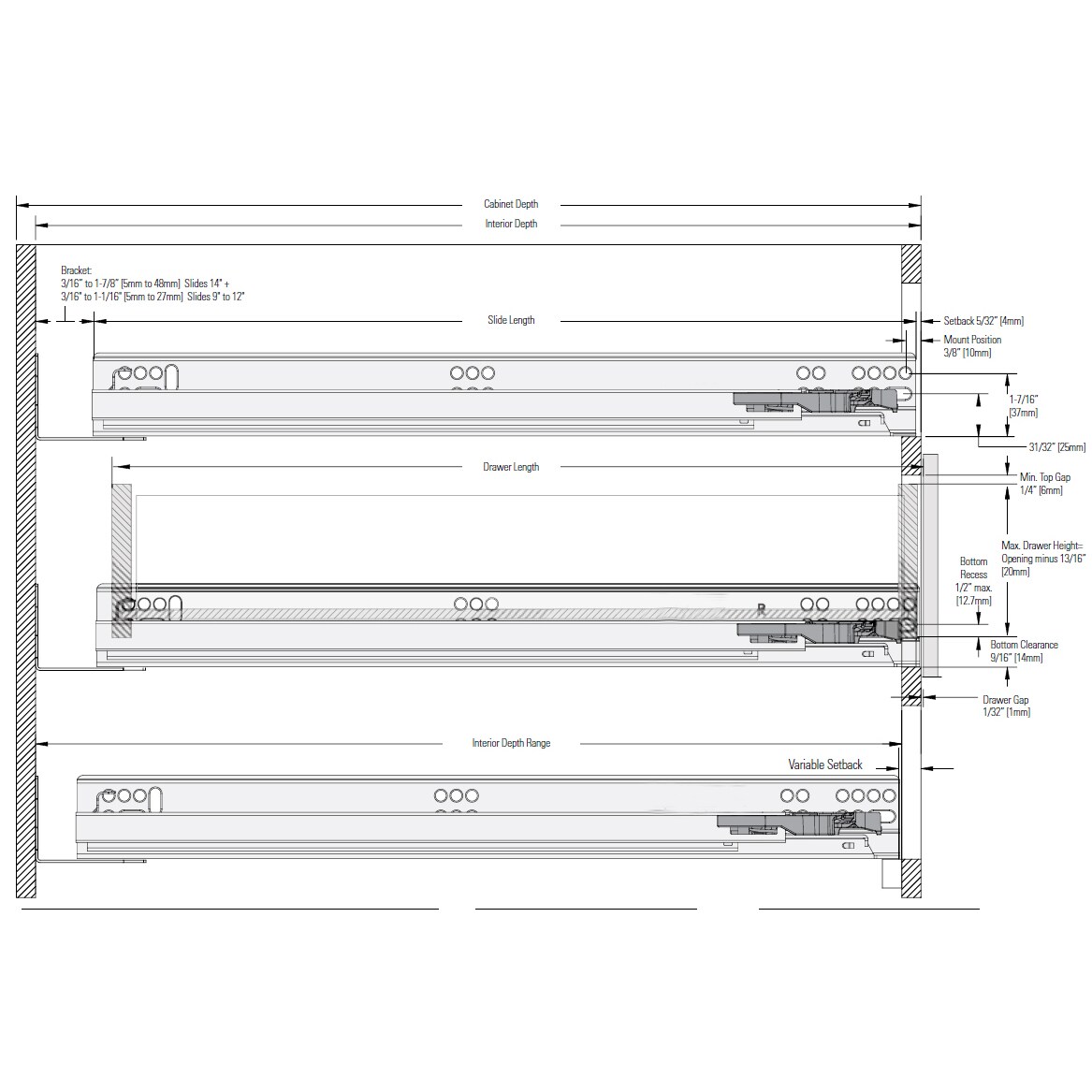 Shop Full Extension 21 3 8 Inch Soft Close Undermount Drawer