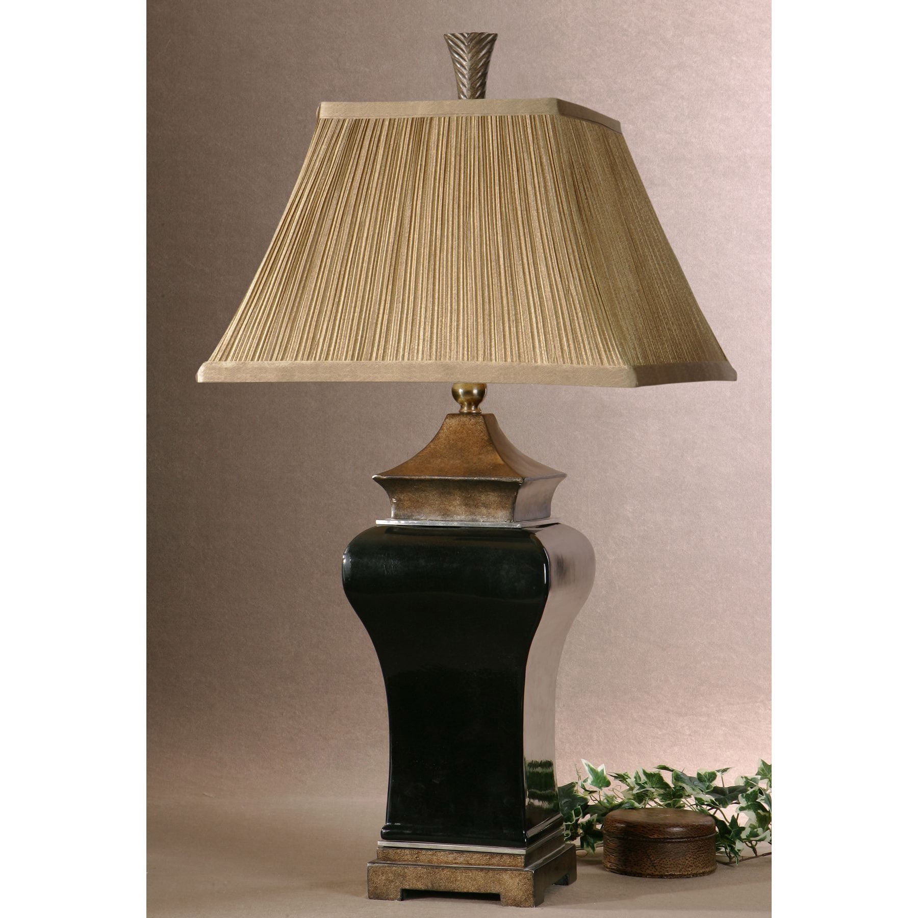 Delmar Textured Ebony Porcelain Table Lamp