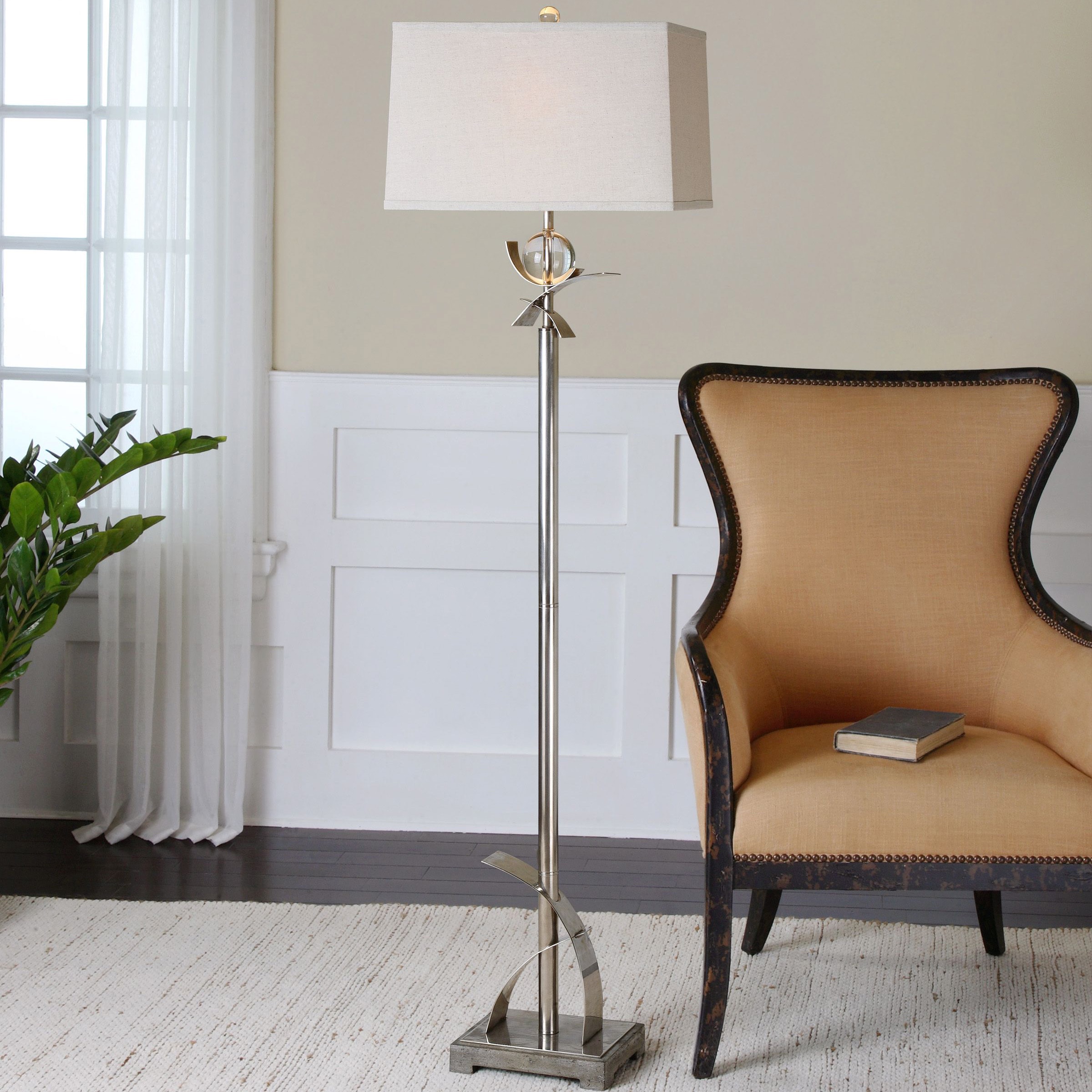 Cortlandt Concrete Metal Crystal Floor Lamp