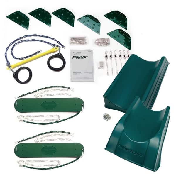 slide 2 of 11, Swing-N-Slide Pioneer Deluxe DIY Play Set Hardware Kit with 2-Piece Summit Slide (Lumber not Included) - 192L x 168W x 96H