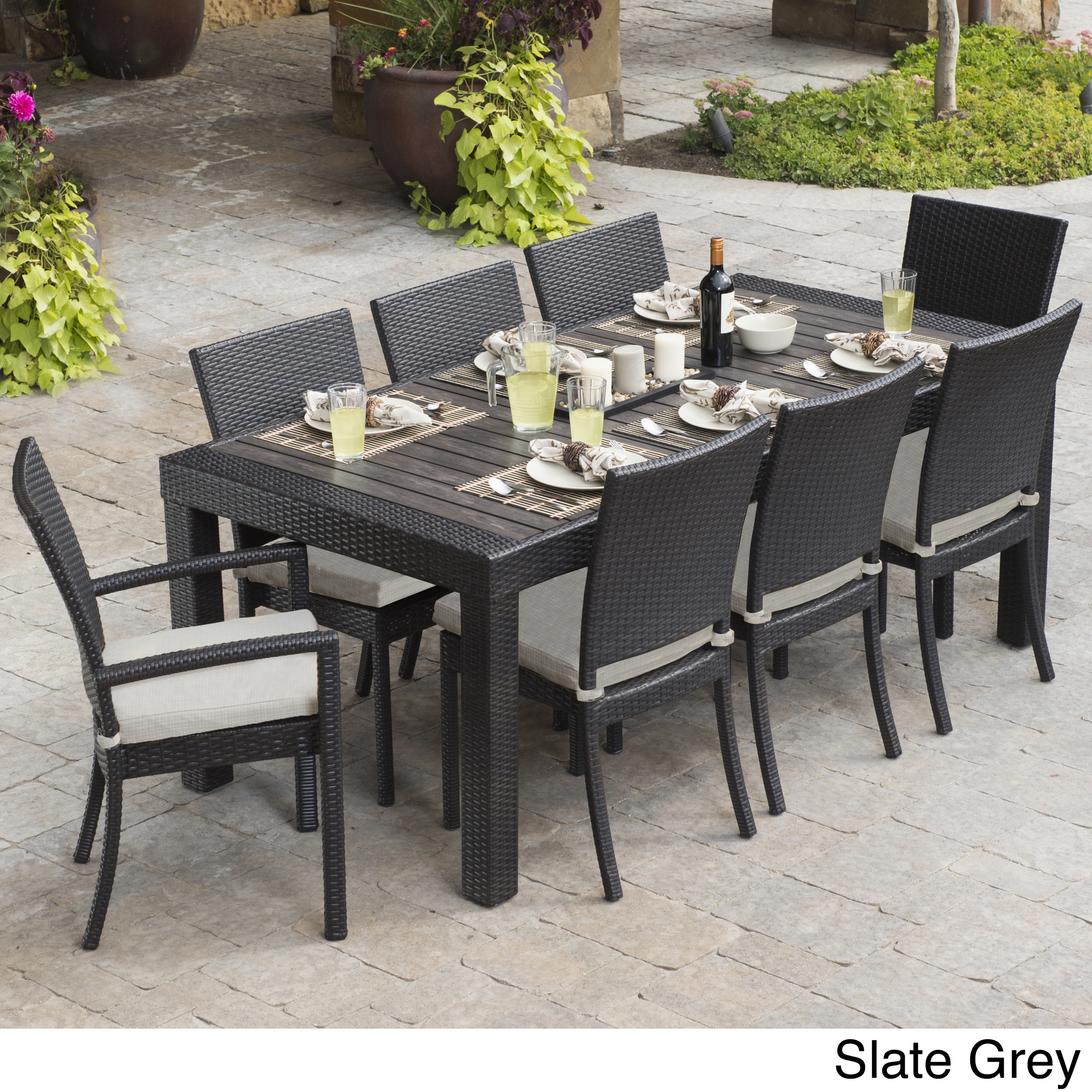 Rst Brands Rst Brands Deco 9 piece Dining Set Patio Furniture Grey Size 9 Piece Sets