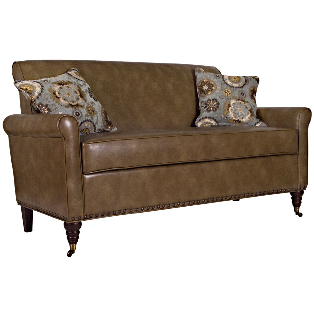 Angelohome Harlow Milk Chocolate Brown Renu Leather Sofa