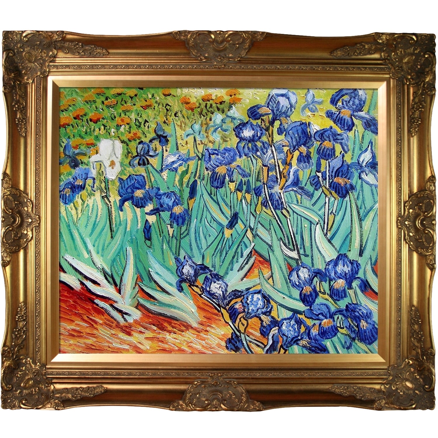 Shop Vincent Van Gogh 'Irises' Hand Painted Framed Canvas Art - On Sale ...