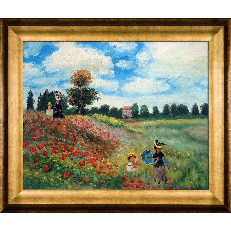 La Pastiche Claude Monet 'Poppy Field in Argenteuil Oil Painting' Hand ...