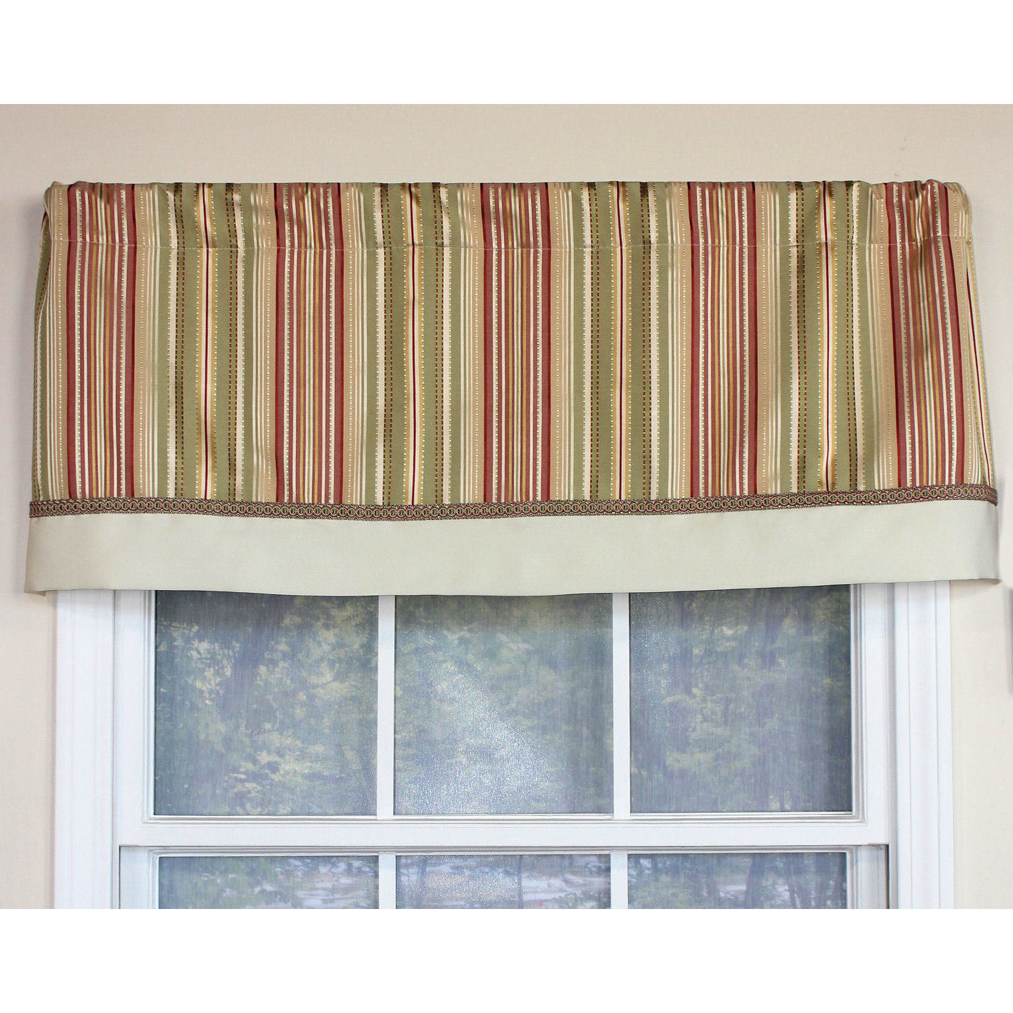 Clark Spring Stripe Banded Window Valance