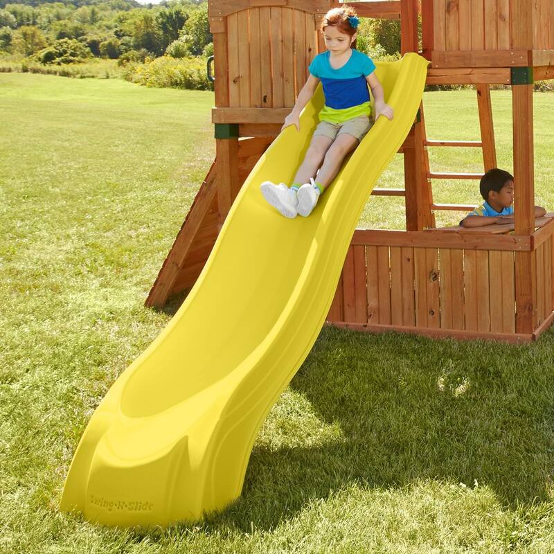Swing-N-Slide Yellow Alpine Wave Slide - Mounts to 4'6" x 5' Platforms - 103" L x 26" W x 10" H