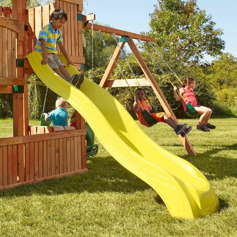 Swing-N-Slide Yellow Alpine Wave Slide - Mounts to 4'6" x 5' Platforms - 103" L x 26" W x 10" H