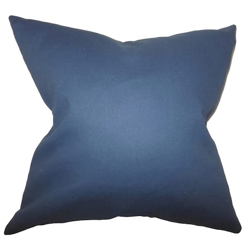 Kalindi Solid Blue Feather Filled Throw Pillow