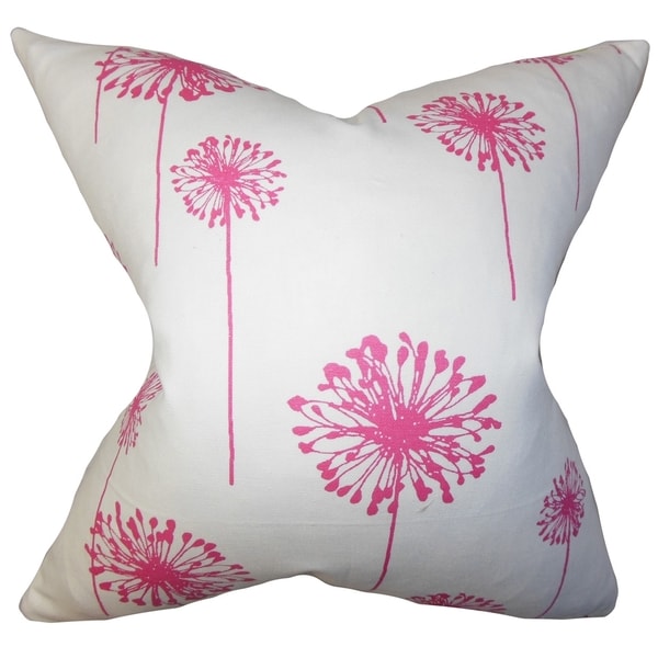 Shop Dandelion Floral Pink Feather Filled 18inch Throw Pillow Free