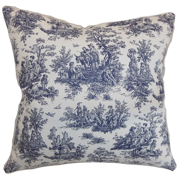 Shop Lalibela Toile Blue Feather Filled 18inch Throw Pillow Free