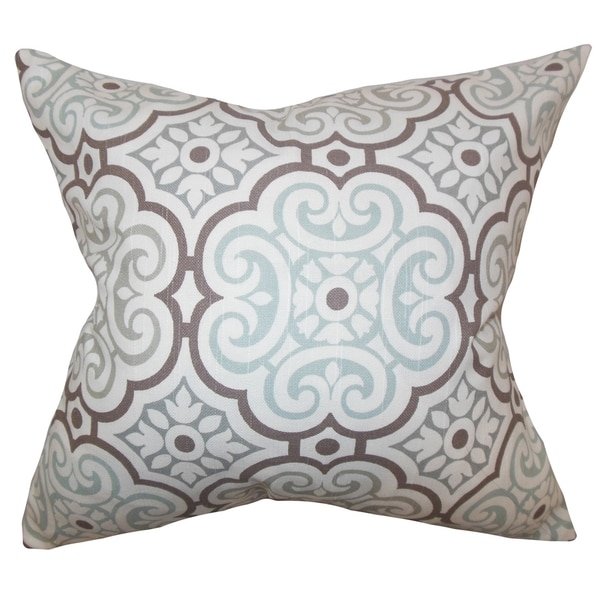 Alaric Geometric Chambray Feather Filled 18 inch Throw Pillow