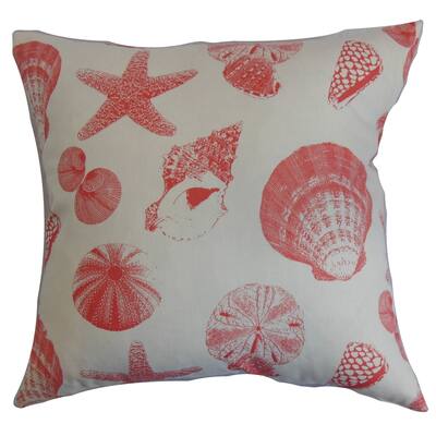 Rata Aquatic White Coral Feather Filled 18-inch Throw Pillow