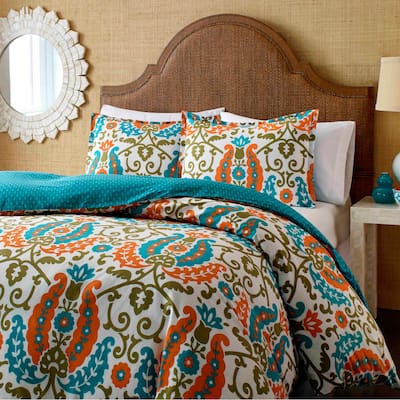 City Scene Constantine Cotton Reversible 3-piece Comforter Set