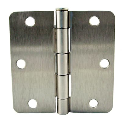 GlideRite 3.5" x 1/4" Radius Satin Nickel Door Hinges (Pack of 12)