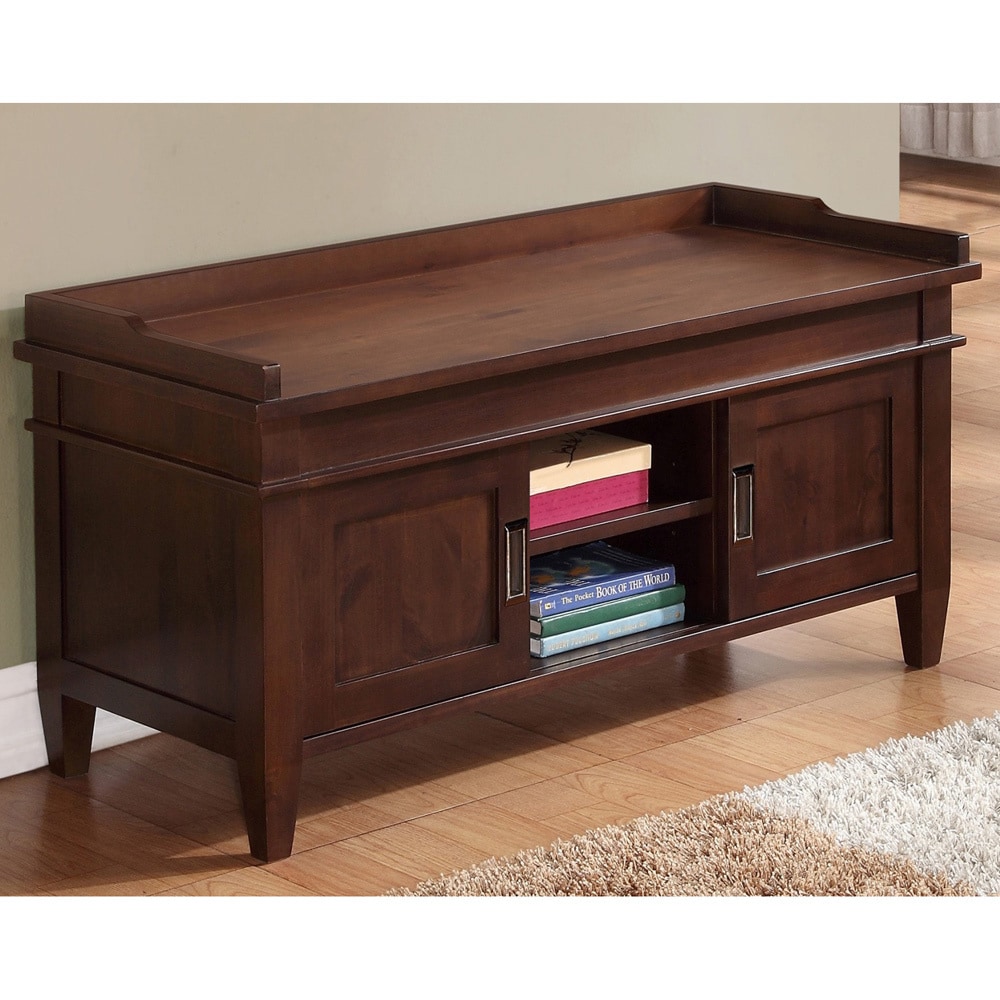 Richland Collection Dark Tobacco Brown Entryway Storage Bench