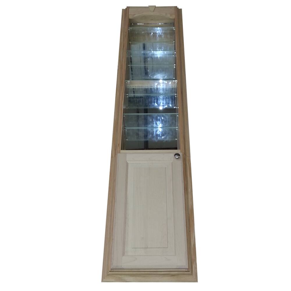 66-inch Recessed In the Wall Bookcase with Mirror Back