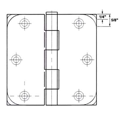 GlideRite 3.5" x 1/4" Radius Antique Brass Door Hinges (Pack of 12)