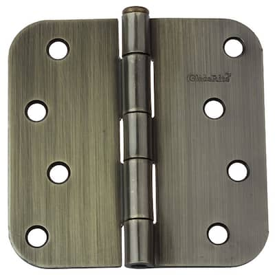 GlideRite 4" x 5/8" Radius Antique Brass Door Hinges (Pack of 12)