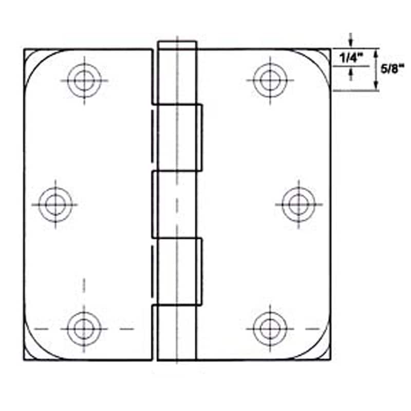 GlideRite 3.5" x 1/4" Radius Polished Chrome Door Hinges (Pack of 12)