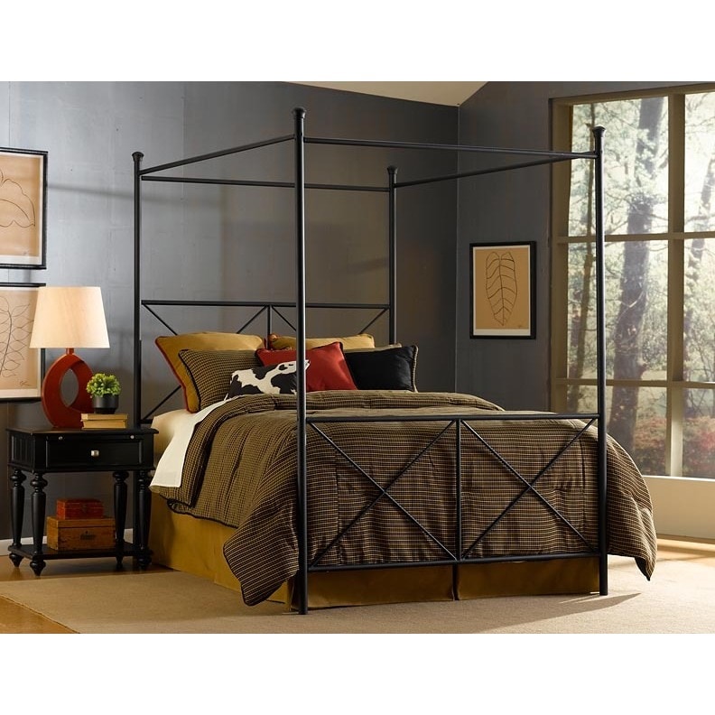 Fashion Bed Group Excel Queen size Canopy Bed By Fashion Bed Group Black Size Queen