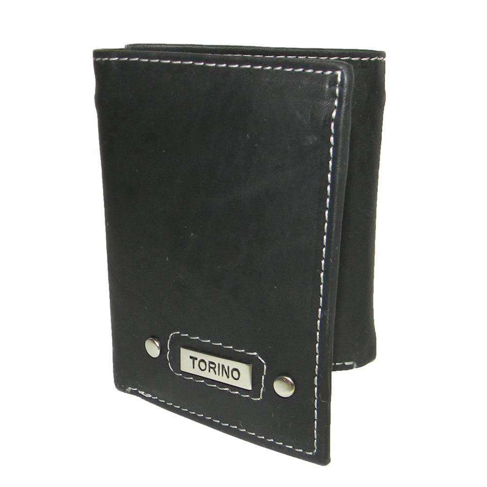 Torino Cowhide Leather White stitched Tri fold Wallet