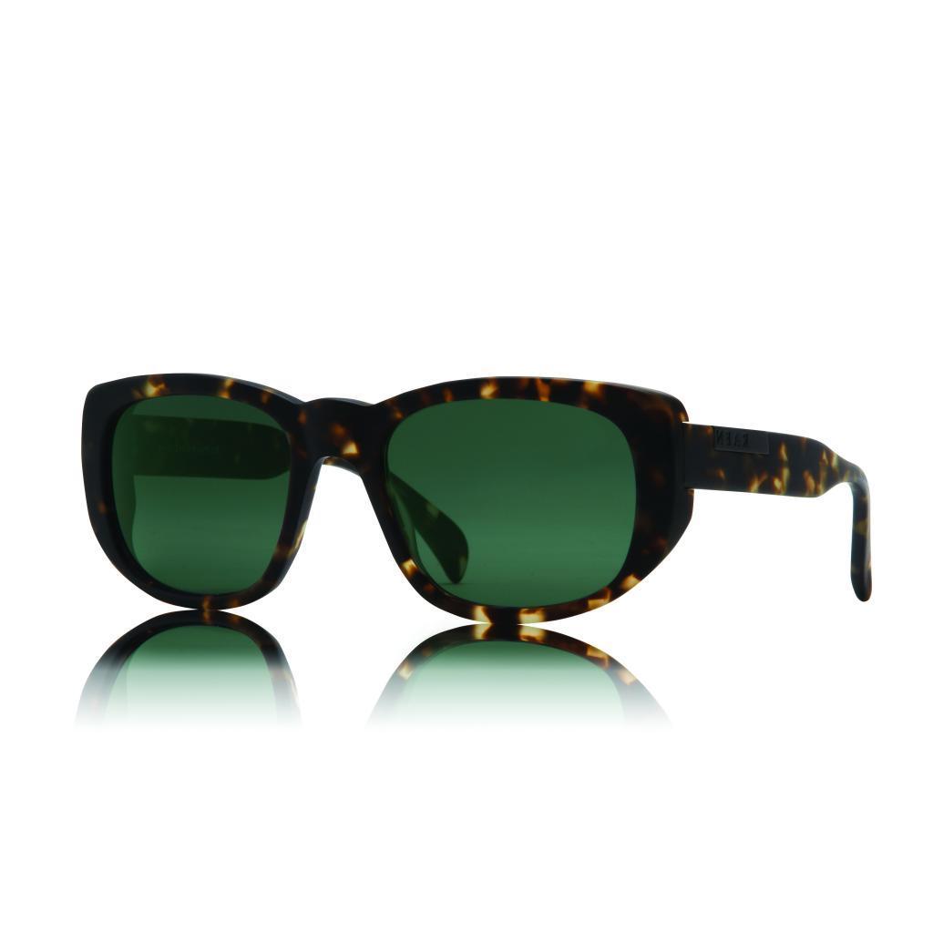 Raen Flyte Brindle Tortoise Sunglasses With Green Lenses