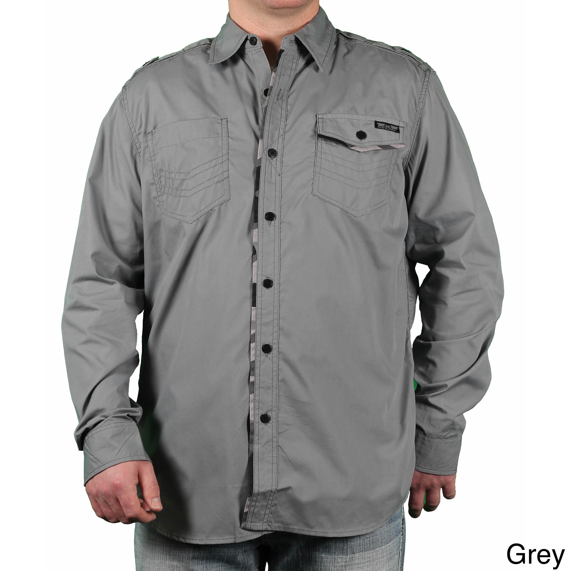 Mo7 Mens Camo Trim Button Down