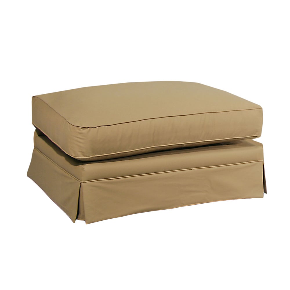 Elsa 100 percent Cotton Tan Upholstered Ottoman