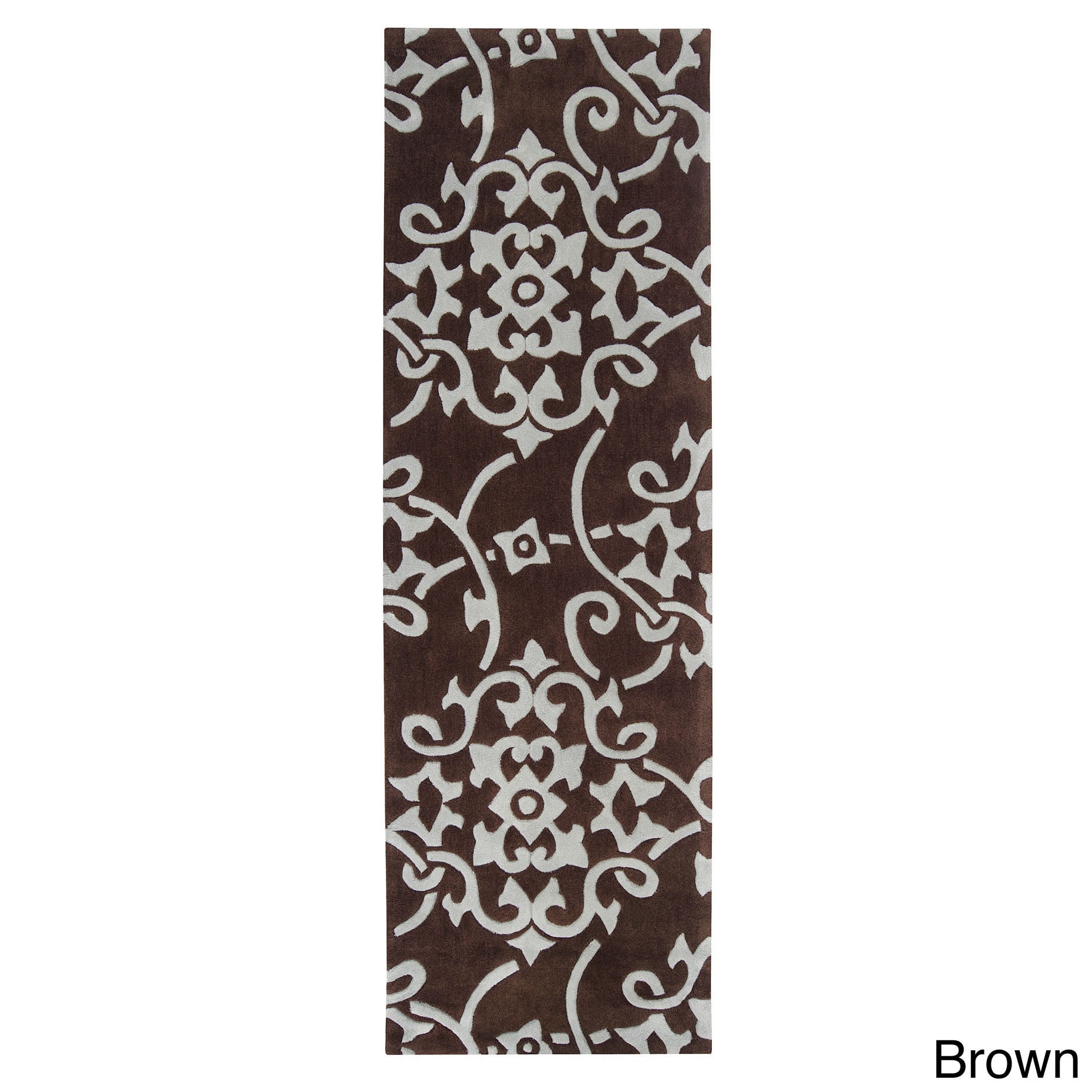 Hand tufted Floral Contemporary Runner Rug (26 X 8)